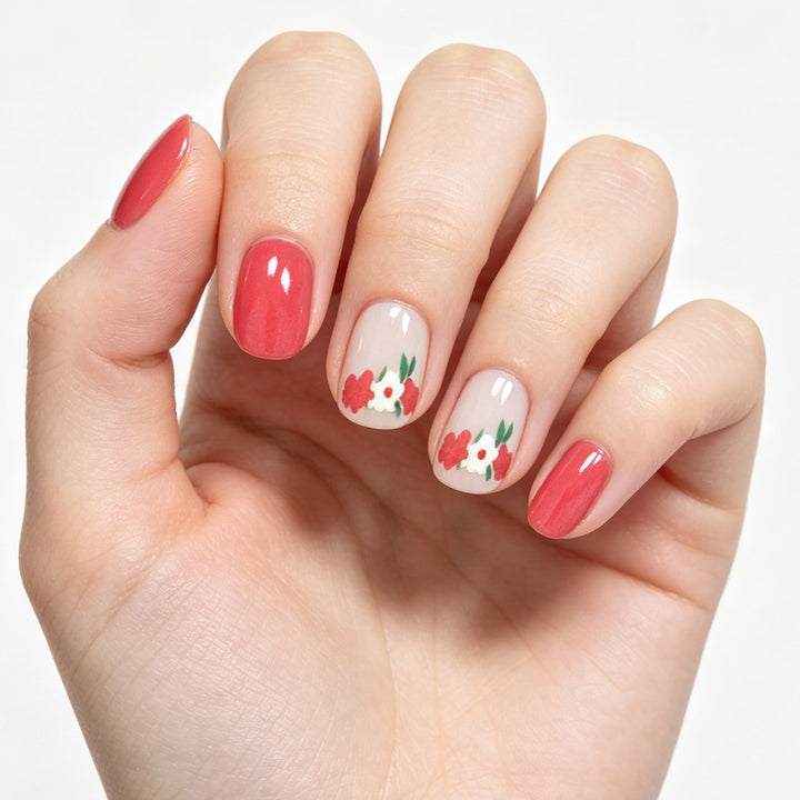 Artistic Floral Gel Nail Enhancements Kalsten