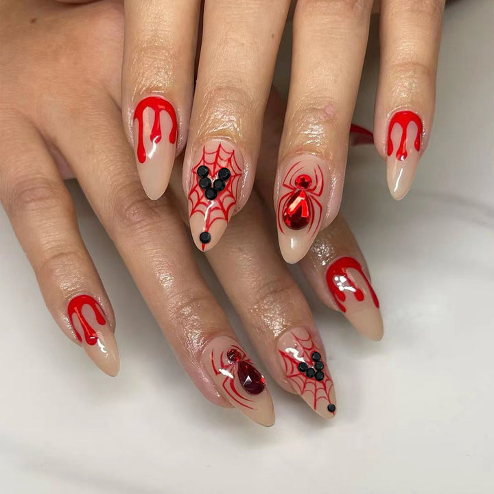 Artificial nail set with Halloween motif and intricate decorations Kalsten