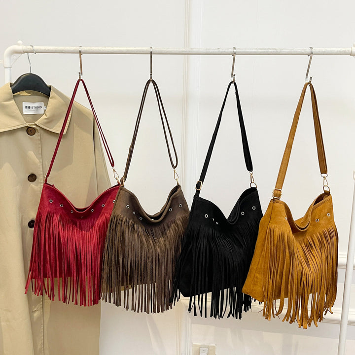 Suede Fringe Shoulder Bag Kalsten