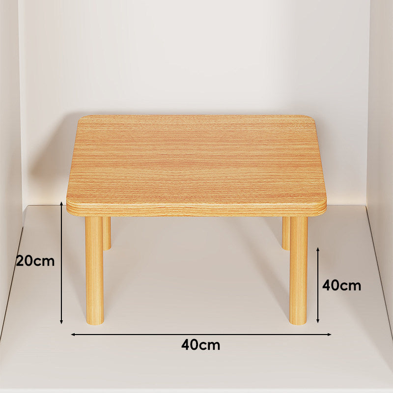 Height-Adjustable Rectangular Wooden Riser Table with Detachable Round Legs