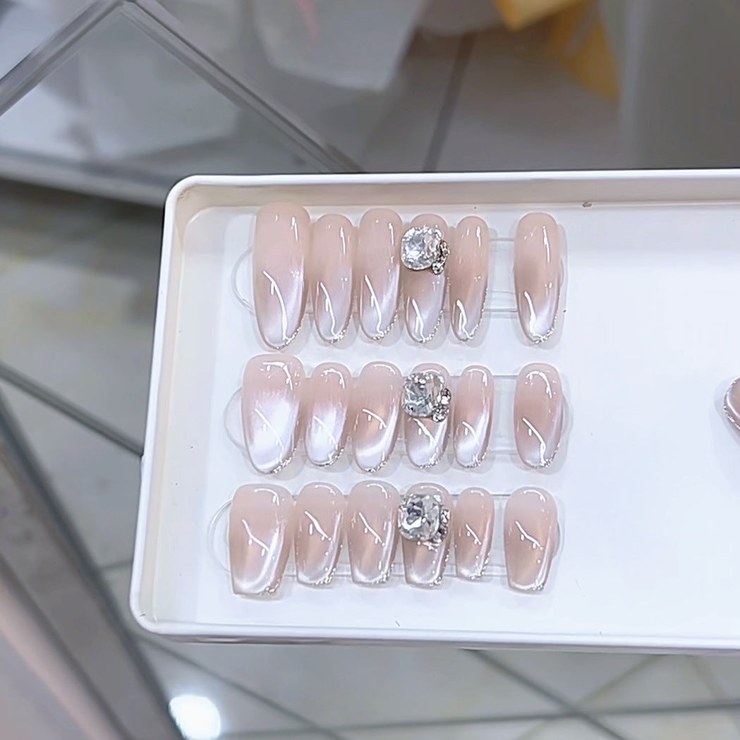 Elegant Rhinestone-Accented Press-On Nail Set Kalsten