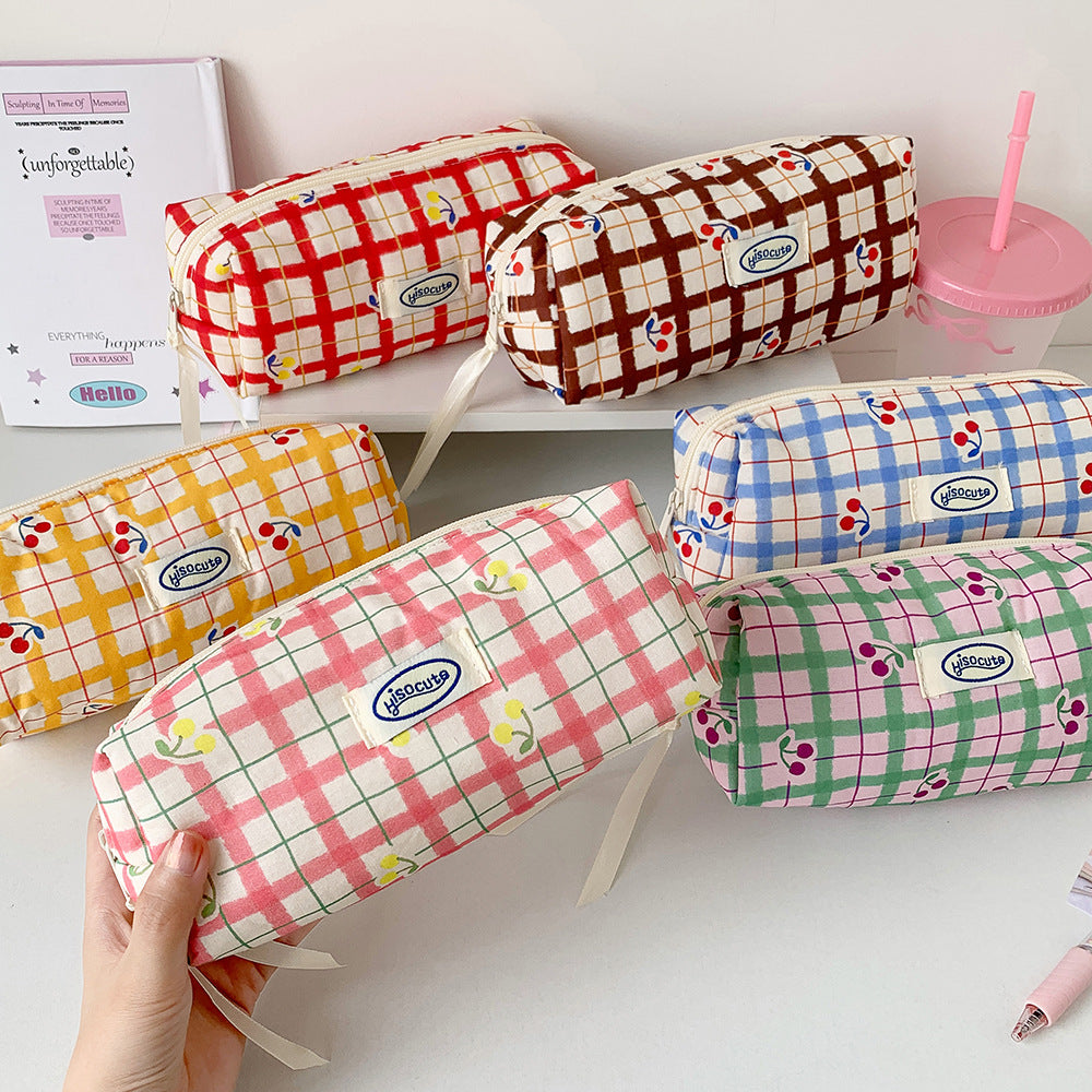 Fashionable Plaid Pencil Case Kalsten