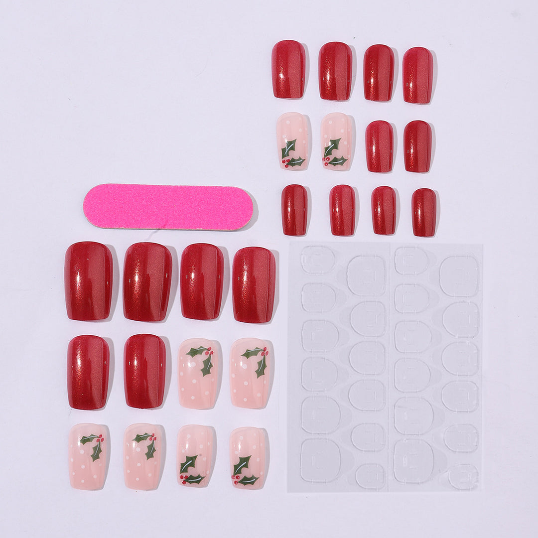 Artificial nail set with festive Christmas design and playful festive decoration Kalsten