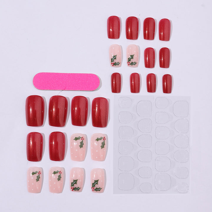 Artificial nail set with festive Christmas design and playful festive decoration Kalsten