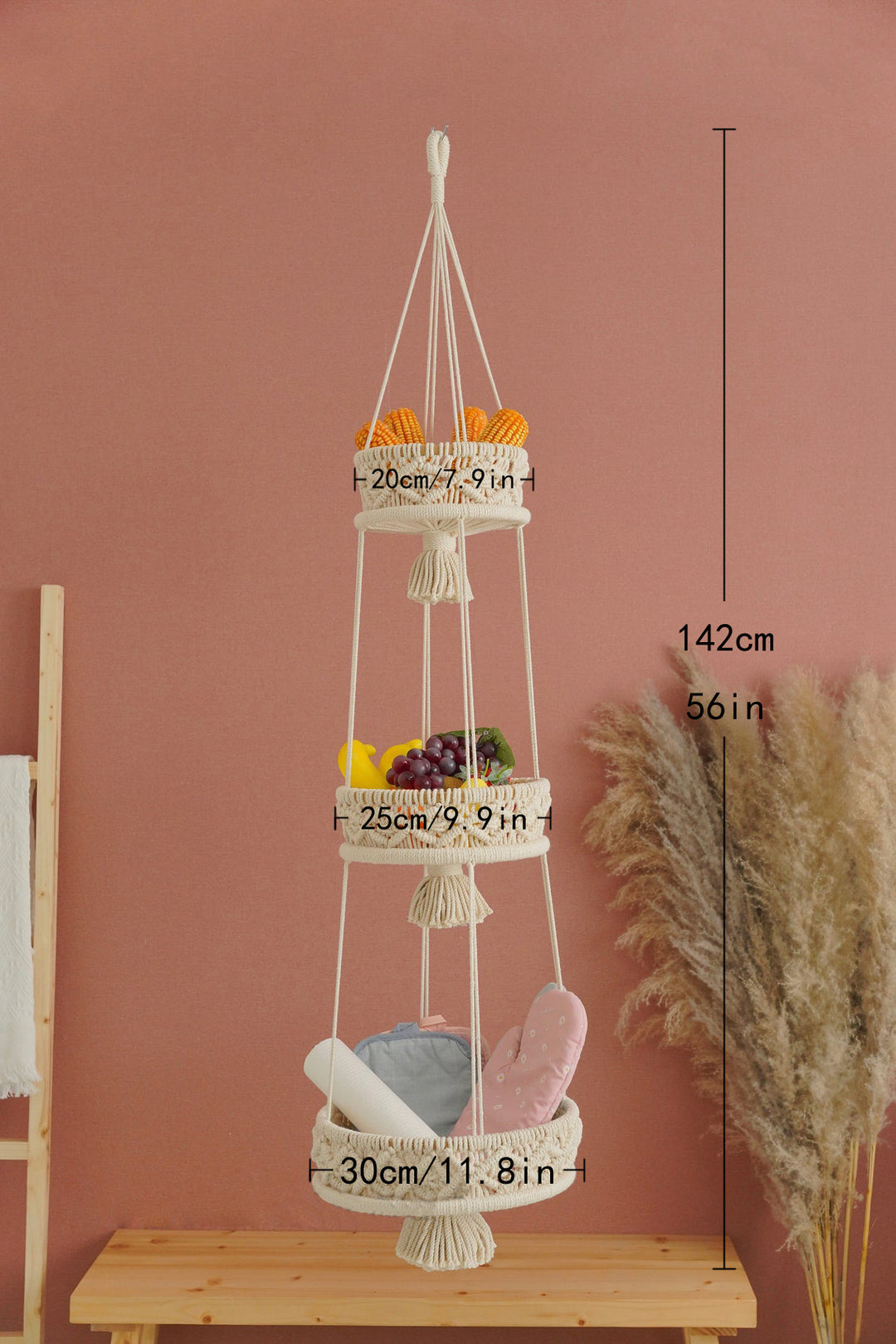 Multi-Tiered Macrame Hanging Storage Kalsten
