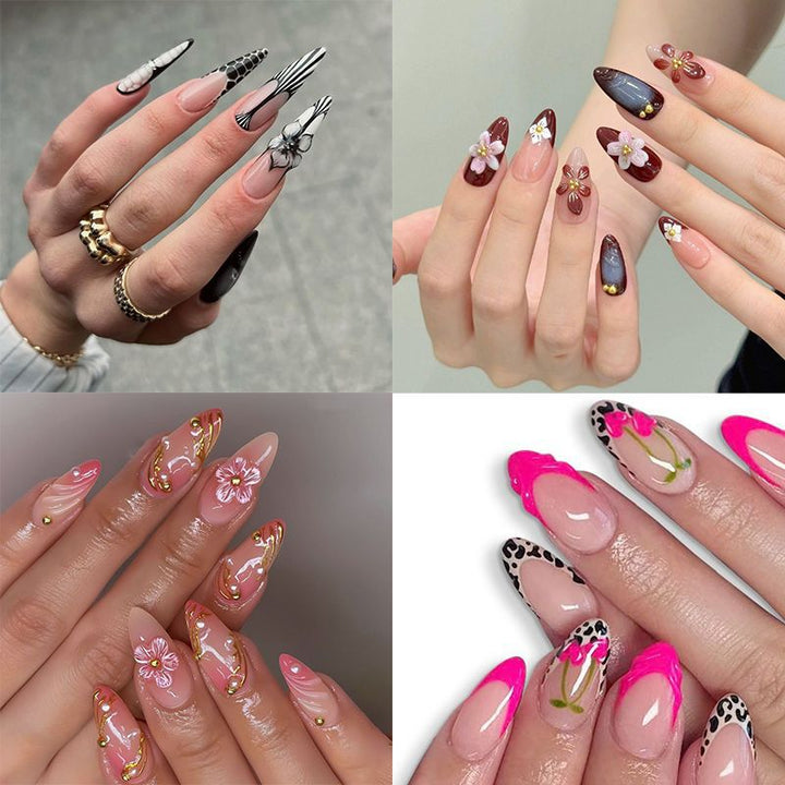 Artistic Floral Tip Nail Enhancements Kalsten