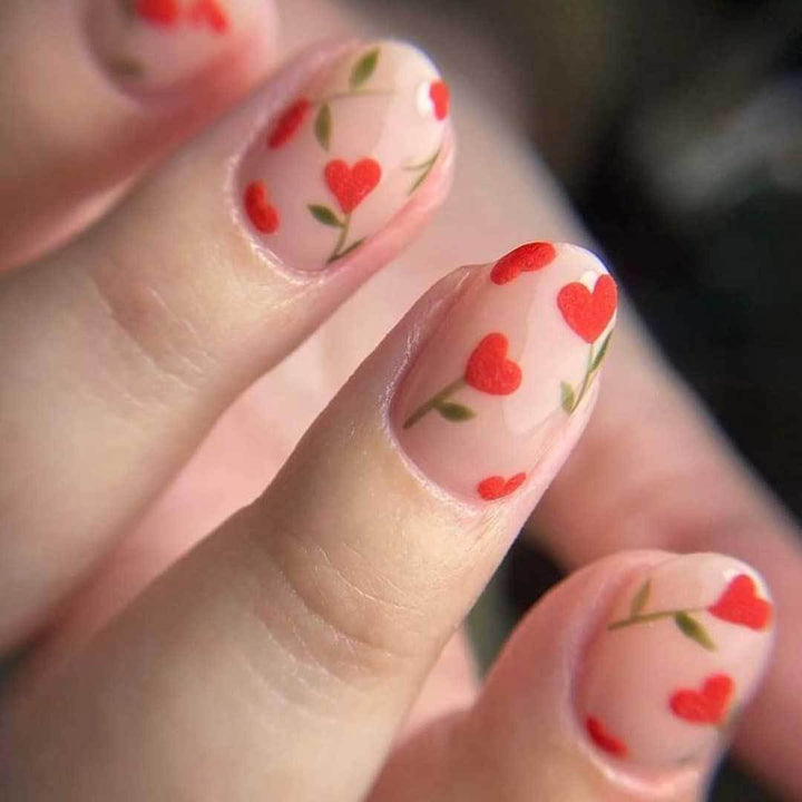 Floral Heart Accent Nail Art Kit