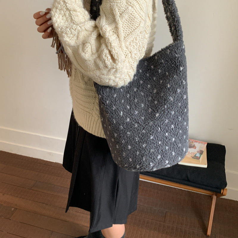 Soft Plush Utility Shoulder Bag
