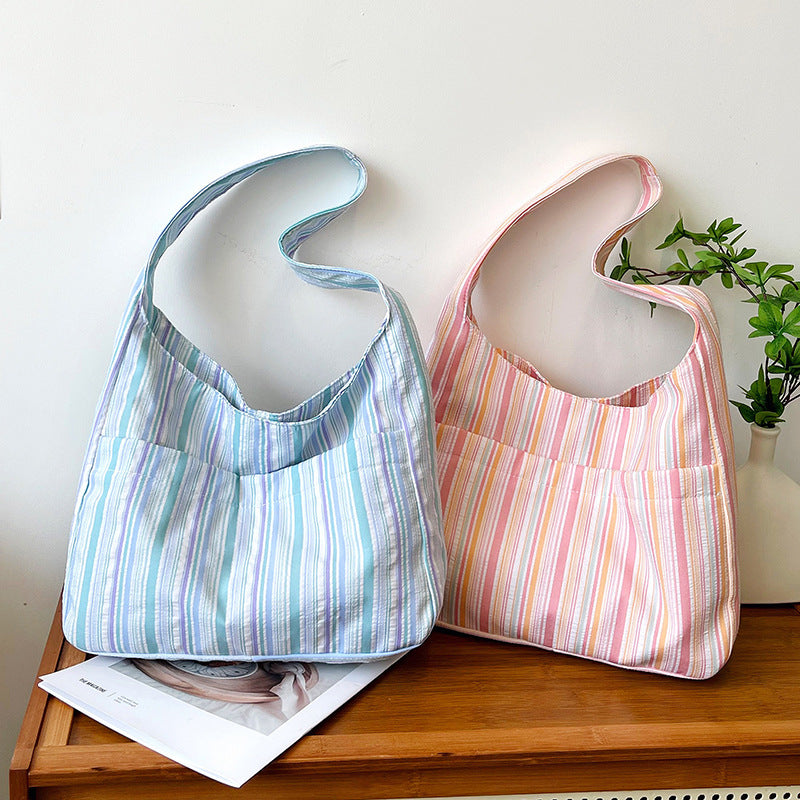 Casual Striped Shoulder Bag