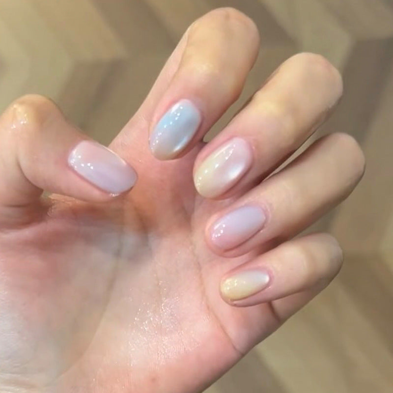 Elegant Gel Press-On Nails with Rhinestone and Glitter Accents Kalsten