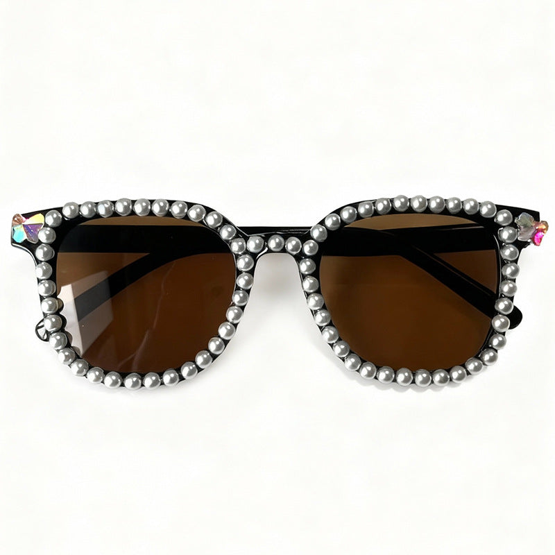 Luxury Pearl-Embellished Cat-Eye Sunglasses Kalsten