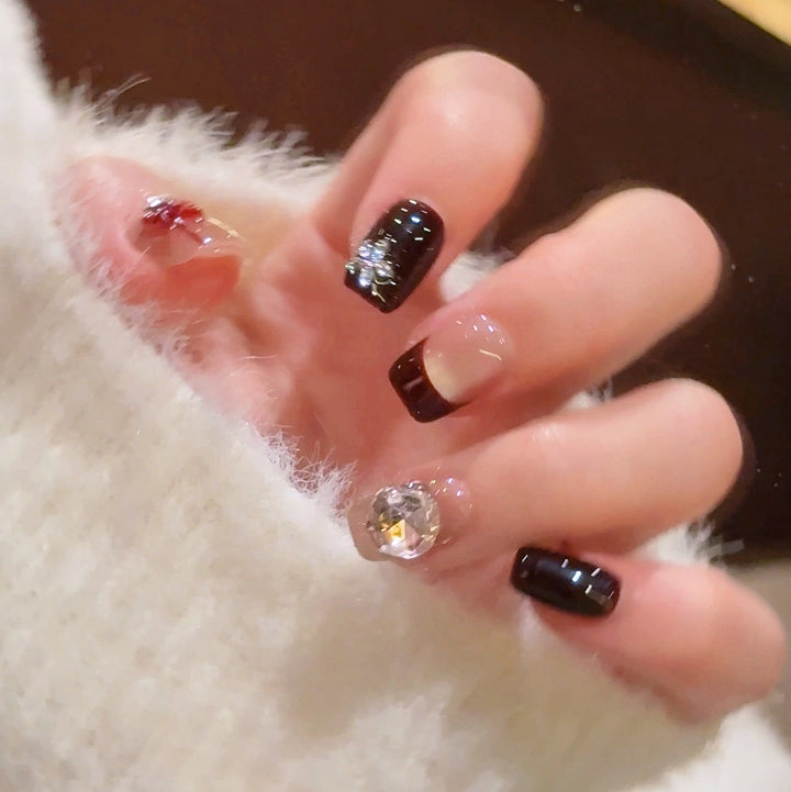 Decorative Crystal-Accented Nail Art Extensions Kalsten