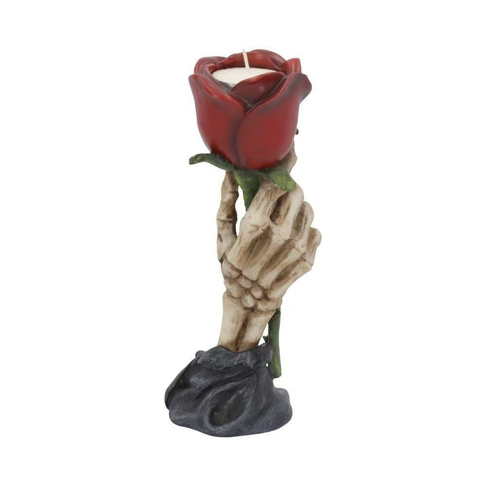 Gothic Skeleton Hand Rose Candle Holder Kalsten