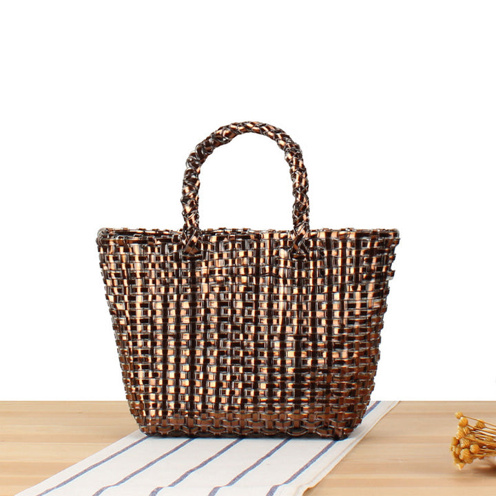 Handbag Made of Woven Natural Material with Elegant Accents Kalsten