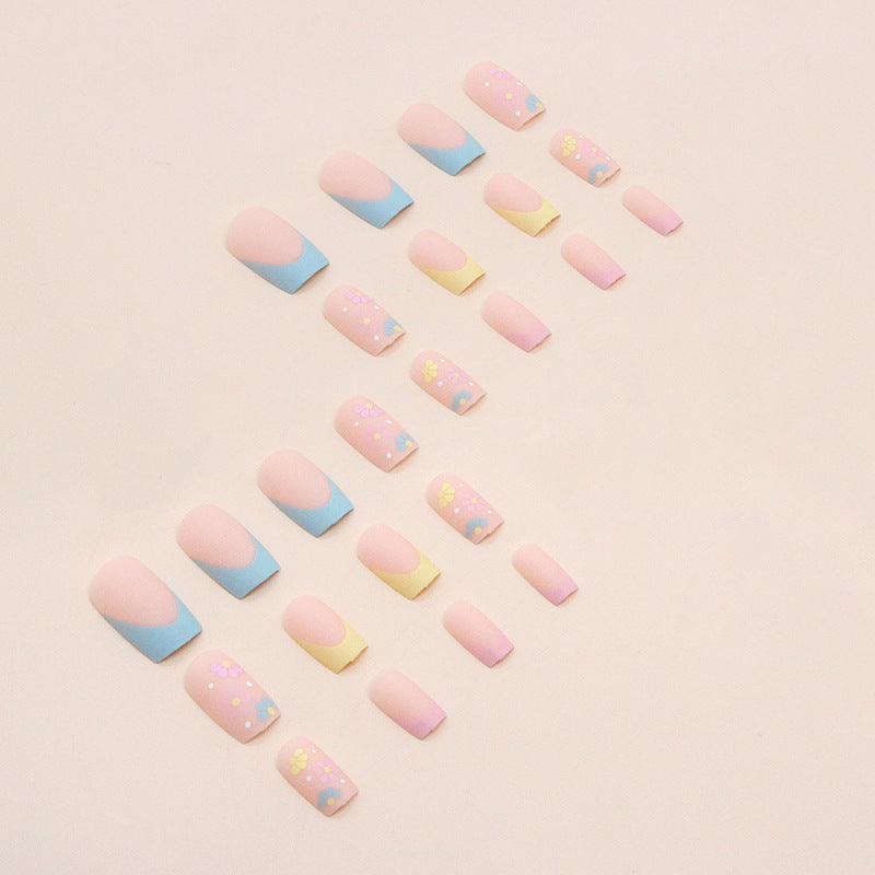 Floral Embellished Acrylic Nail Tips Kalsten