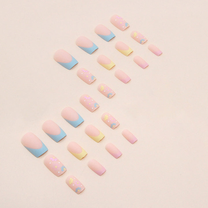 Floral Embellished Acrylic Nail Tips Kalsten