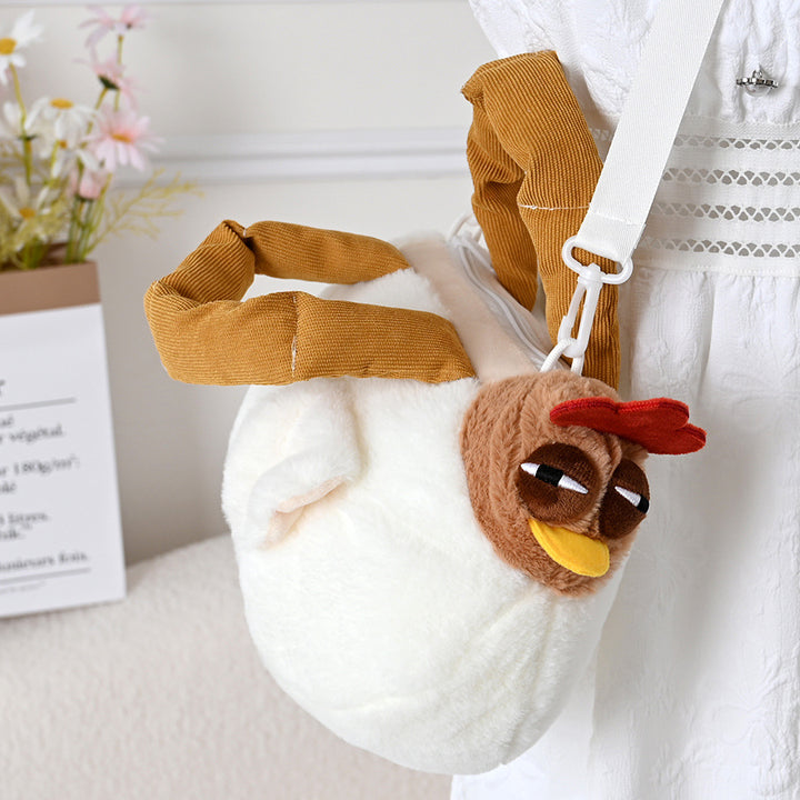 Plush Chicken-Themed Mini Backpack