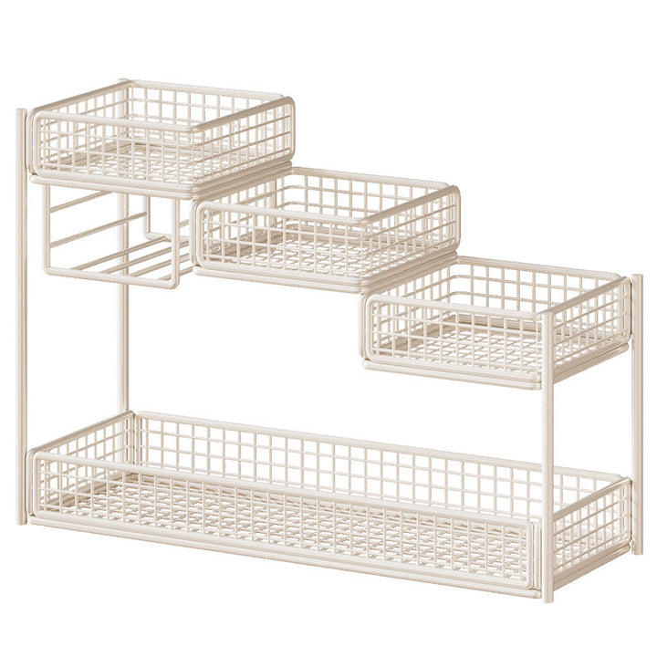 Multi-Level Mesh Countertop Makeup and Skincare Organizer with Tissue Slot