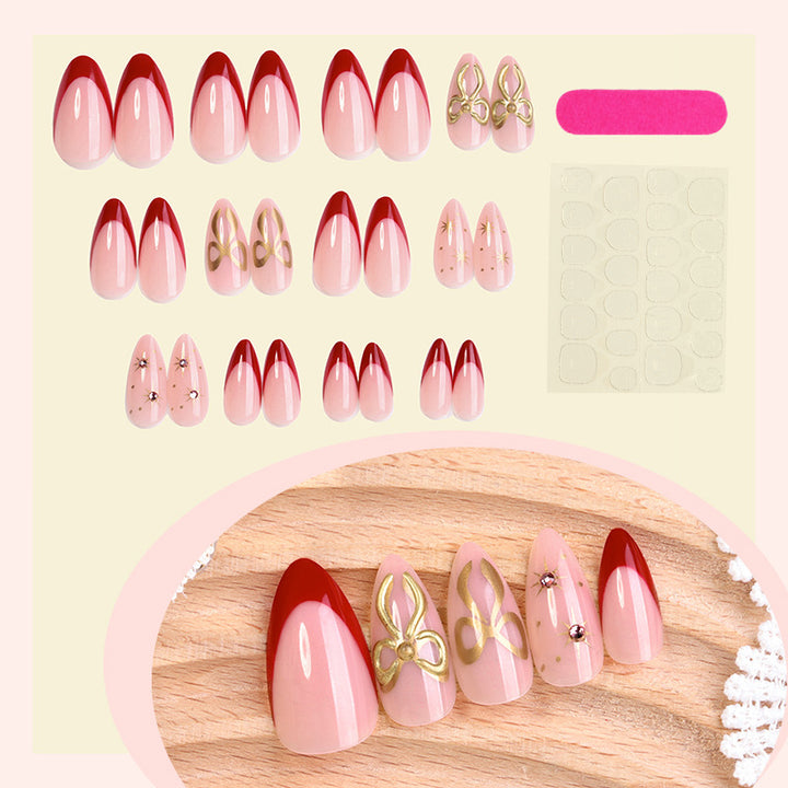 Designer Artificial Nail Set with Elegant Lace Design Kalsten