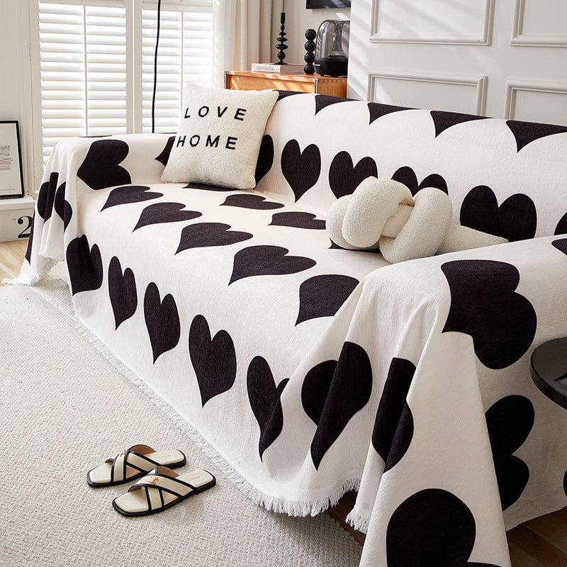 Heart Patterned Sofa Throw Blanket