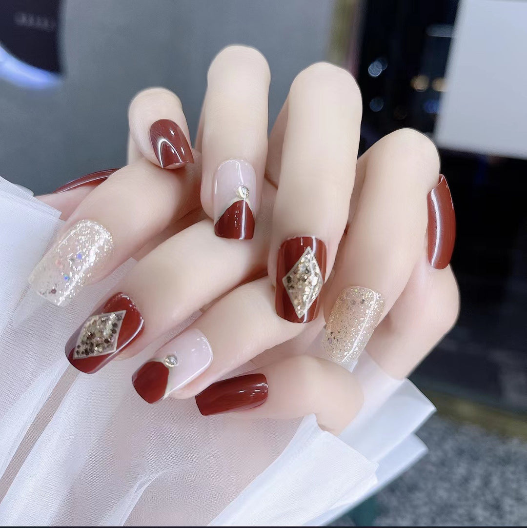 Decorative Glitter Press-On Nails Kalsten