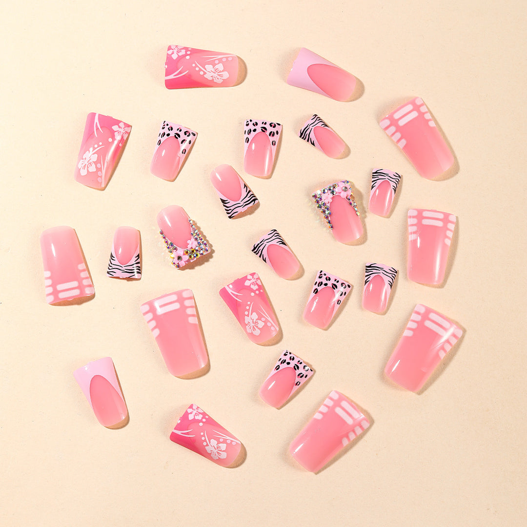 Decorative Acrylic French Tip Nail Art Extensions Kalsten