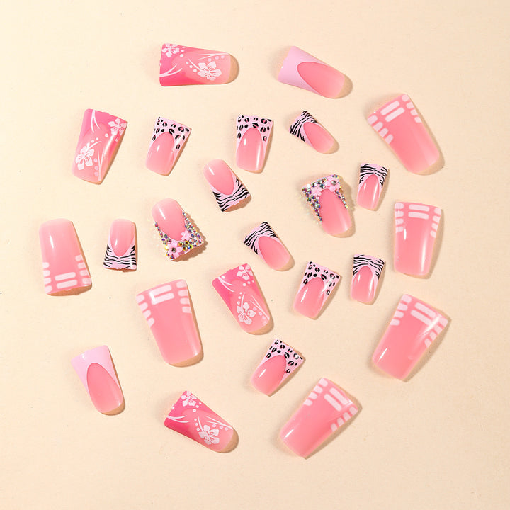 Decorative Acrylic French Tip Nail Art Extensions Kalsten