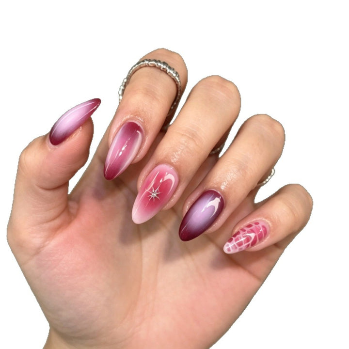 Artificial nails with elegant ombre design and creative accents Kalsten