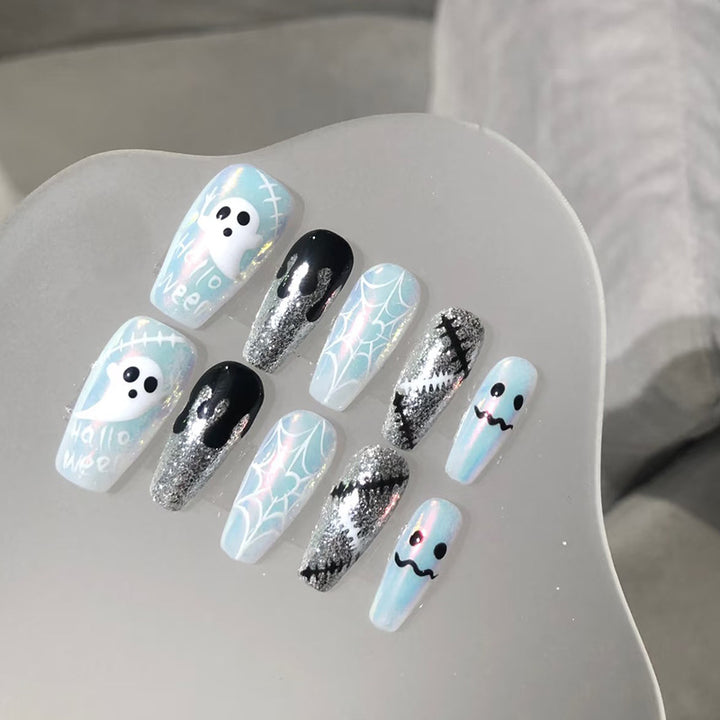 Halloween-Themed Artistic Press-On Nail Collection