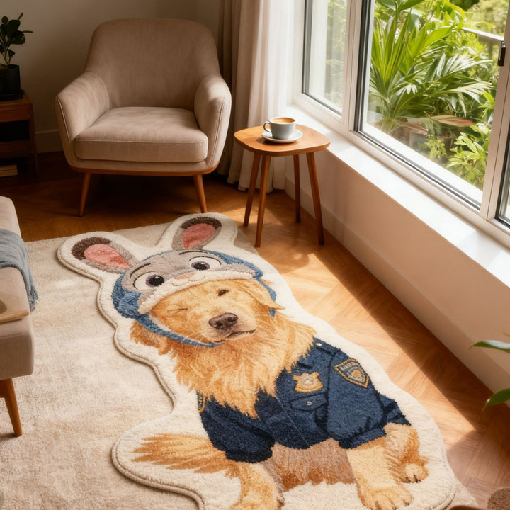 Cute Cat-Themed Plush Area Rug