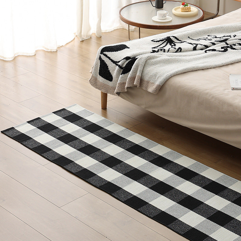 Flat woven bed runner and carpet runner with vibrant checked design Kalsten