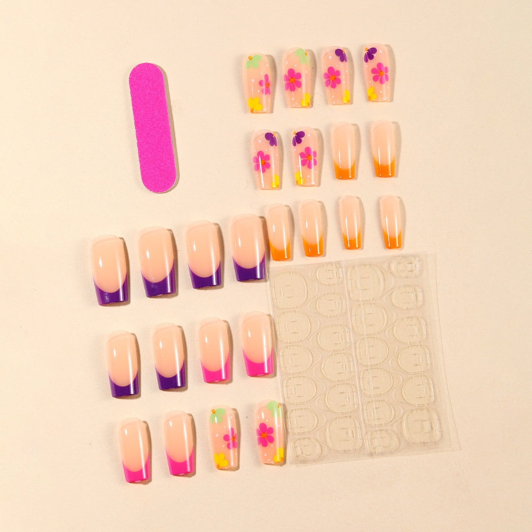 Vibrant Floral Nail Art Extensions Kalsten