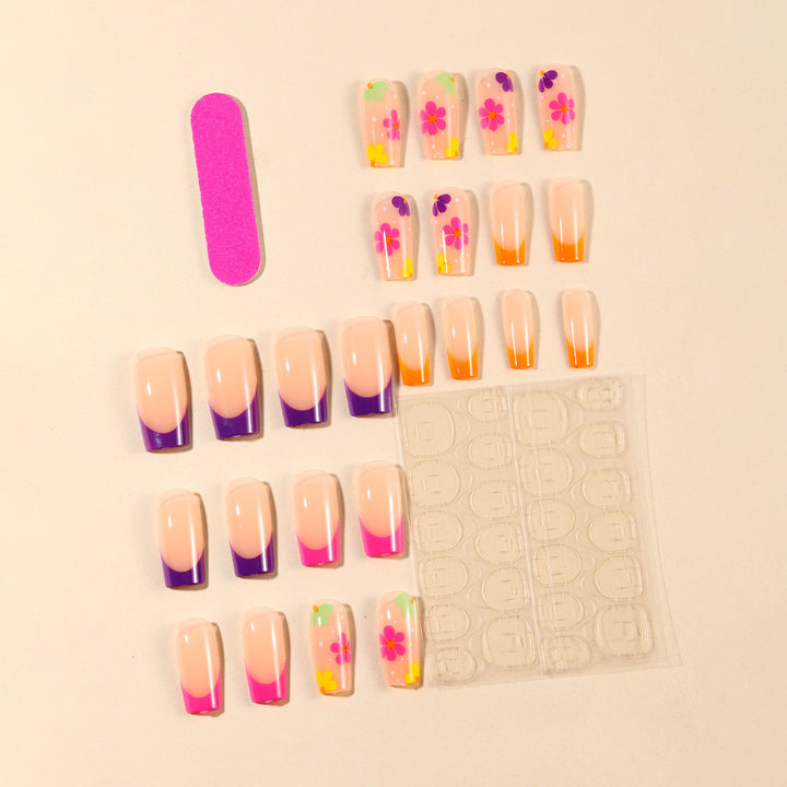 Vibrant Floral Nail Art Extensions Kalsten