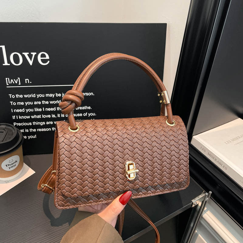 Woven Leather Evening Clutch