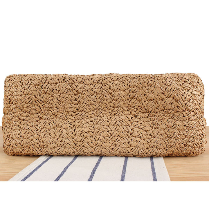 Braided beach bag with wood details Kalsten
