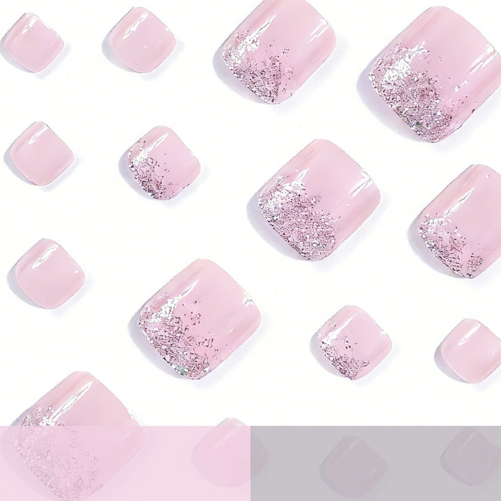 Elegant Glittery Pedicure Nail Art Kalsten