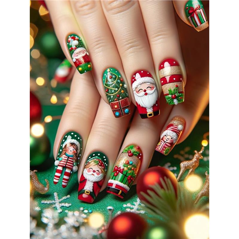 Festive Holiday Themed Nail Art Kalsten