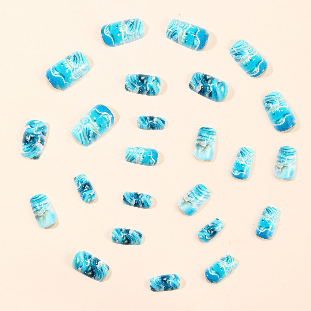 Elegant Ocean Wave Nail Art Extensions Kalsten