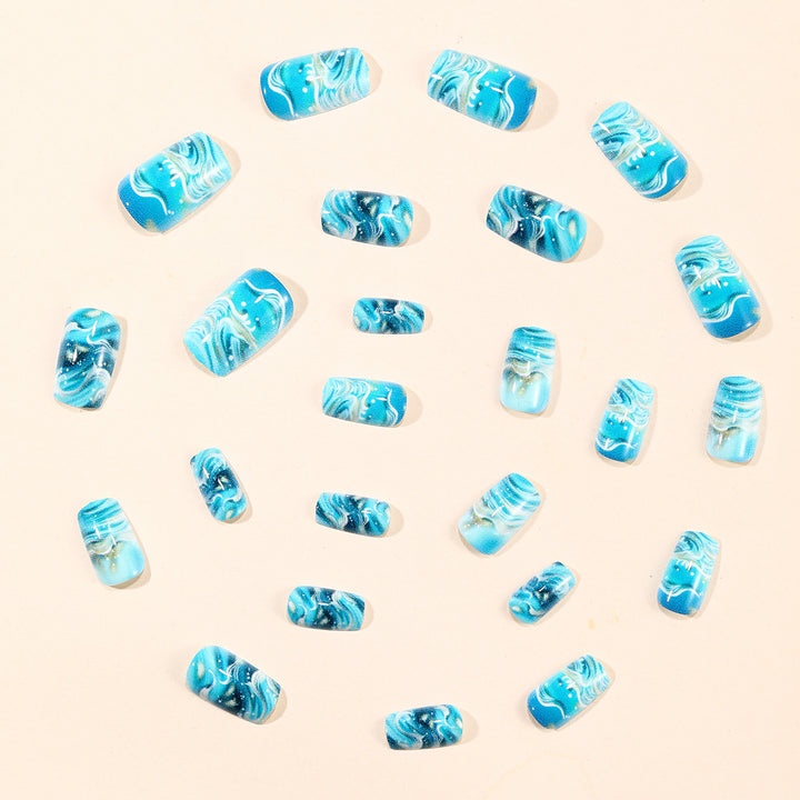 Elegant Ocean Wave Nail Art Extensions Kalsten