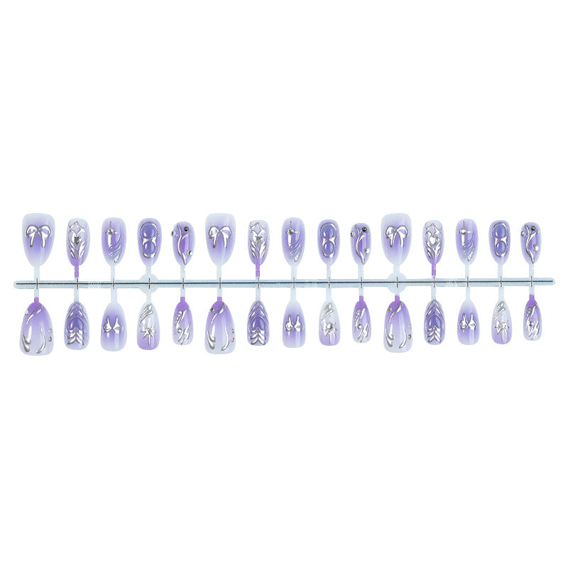 Artistic Press-On Nail Set with Elegant Floral Designs kalsten