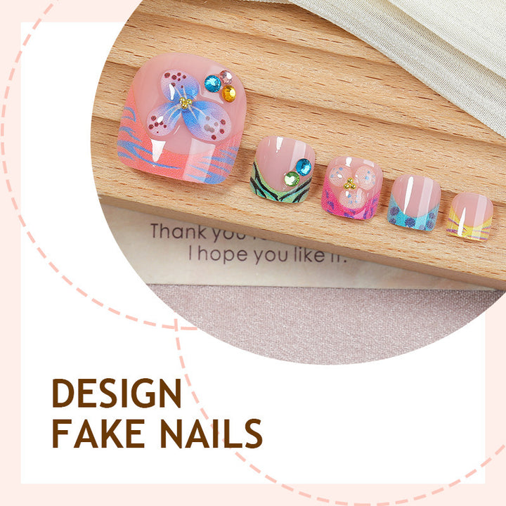Creative nail art set with cheerful butterfly designs Kalsten
