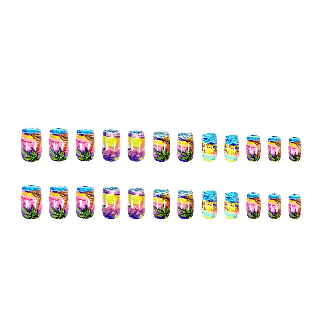Artful nail art in tropical beach design Kalsten