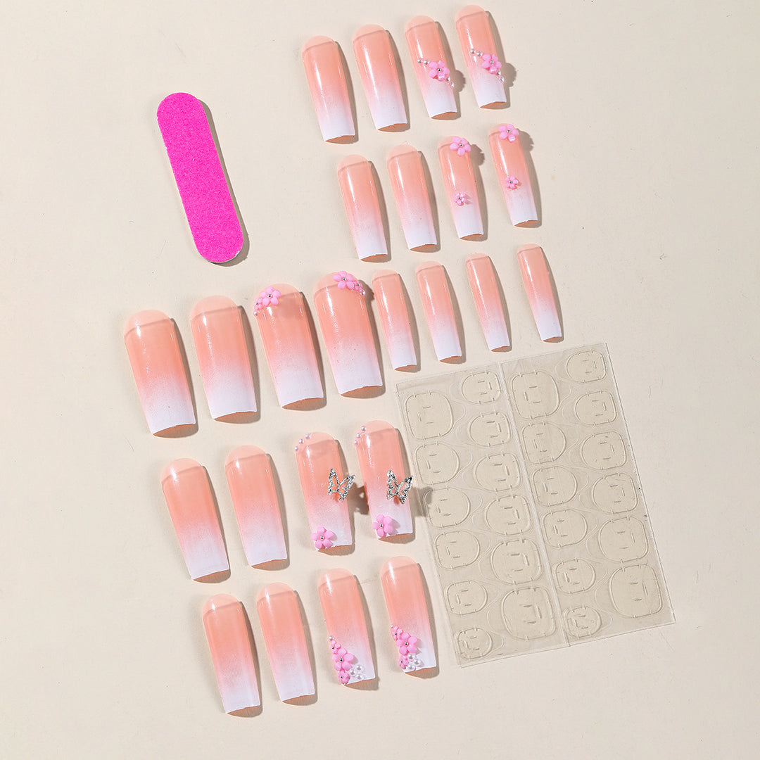 Floral Embellished Press-On Nail Art Kalsten