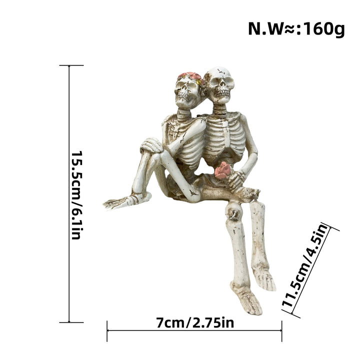 Stylish skeleton figure with top hat and black rose Kalsten