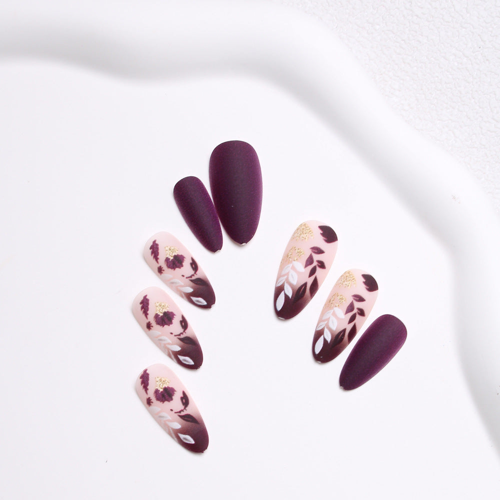 Elegant Floral Press-On Nail Set Kalsten