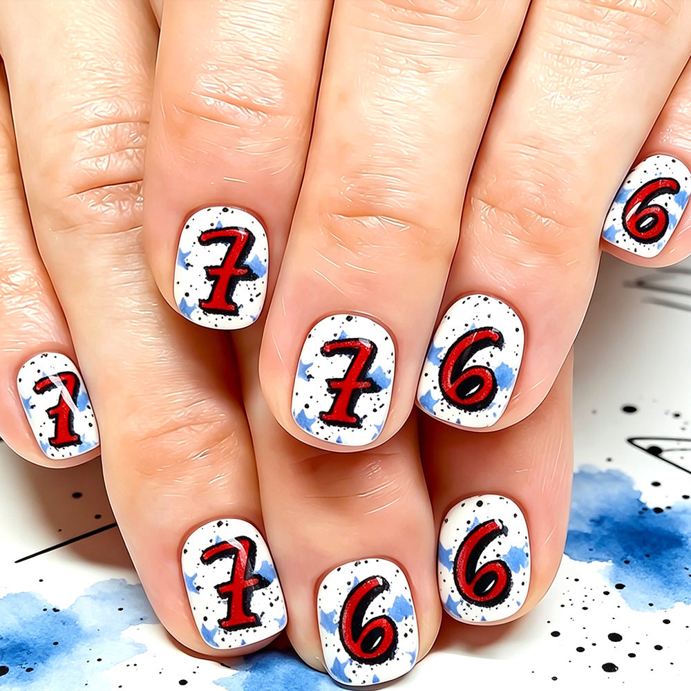 Artistic Numbered Press-On Nail Set Kalsten