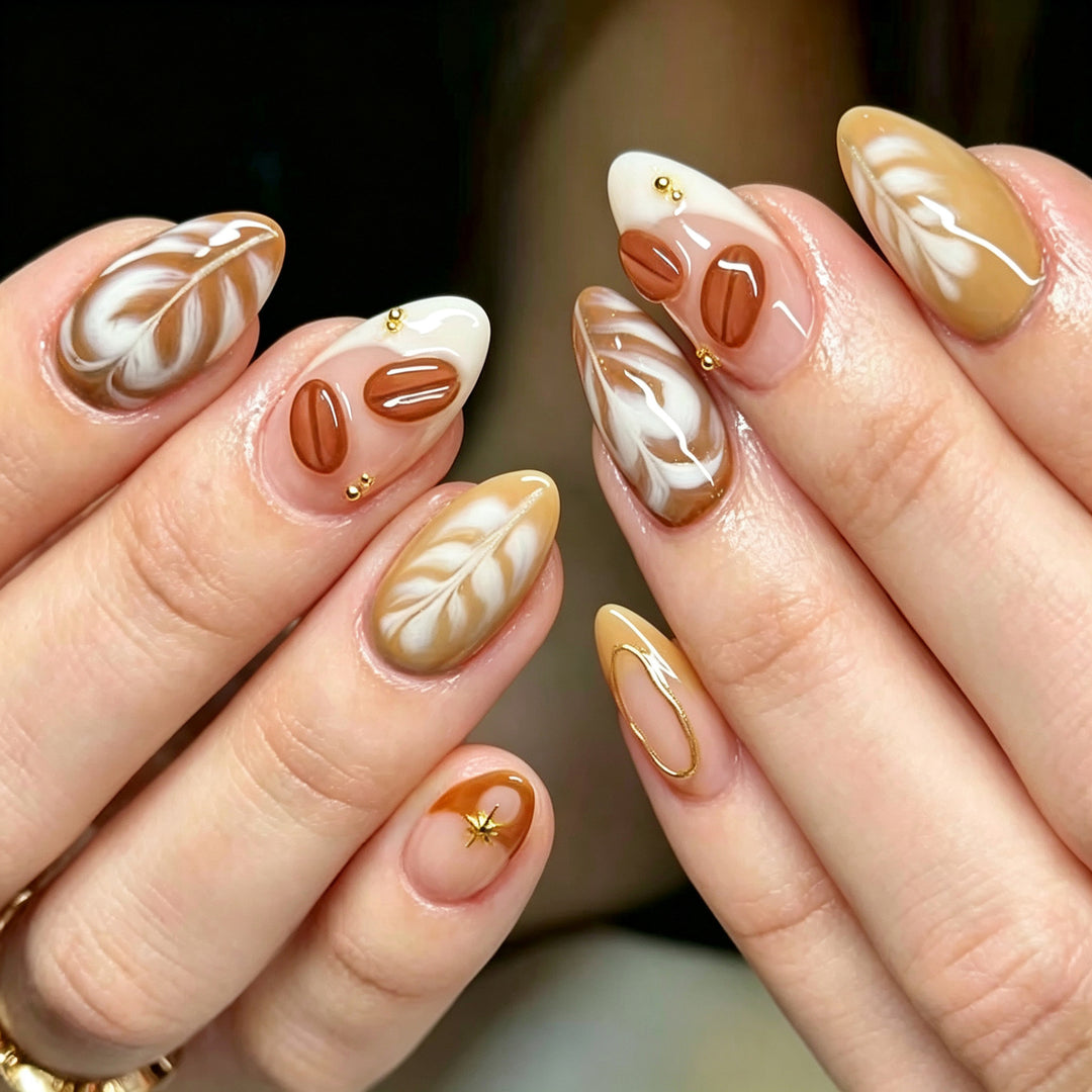 Artistic Almond-Shaped Press-On Nail Set Kalsten