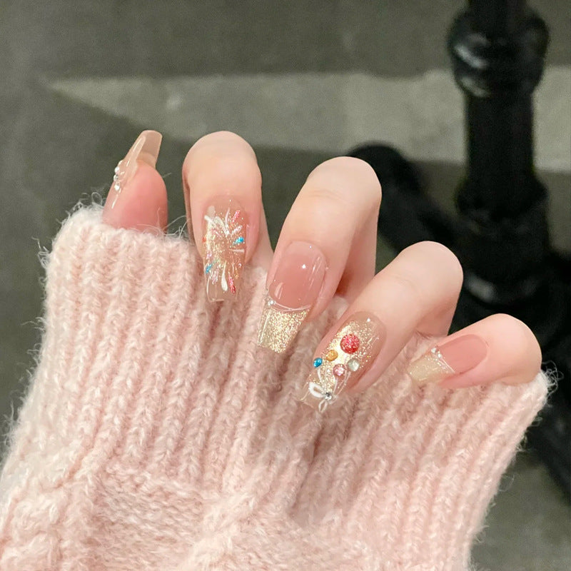 Artistic Glitter and Decorative Press-On Nail Set Kalsten