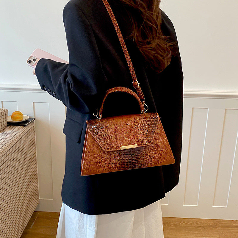 Textured Leather Shoulder Bag