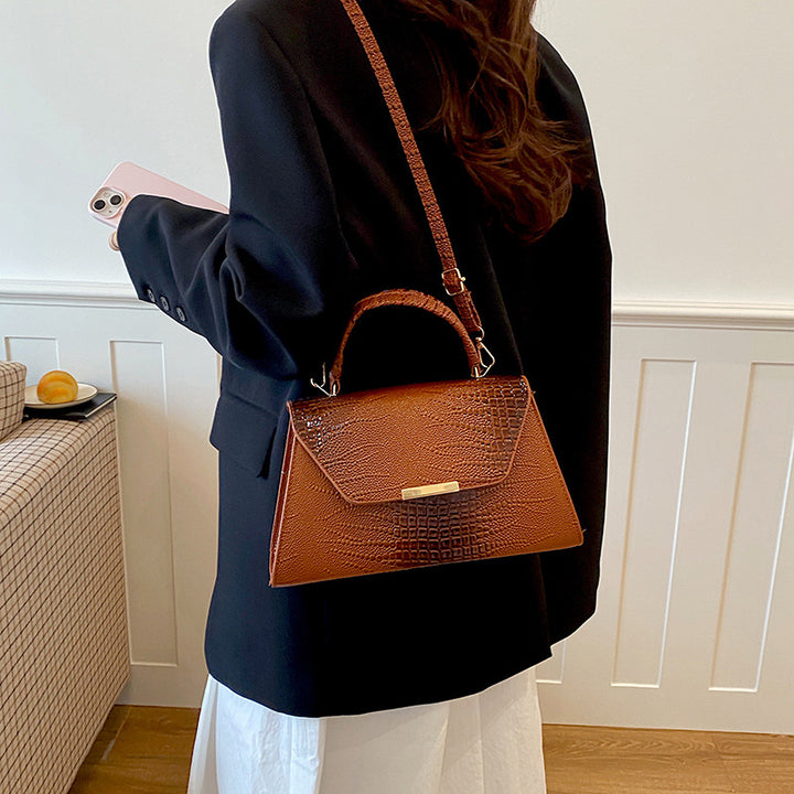 Textured Leather Shoulder Bag